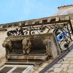 Balconies with marble modillions<br>