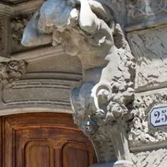 Balconies with marble modillions<br>