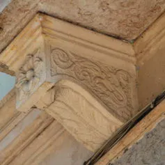 Balconies with marble modillions
