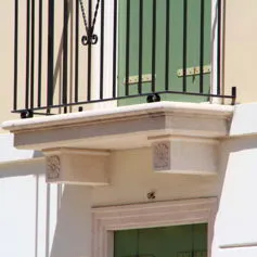 Balconies with marble modillions<br>